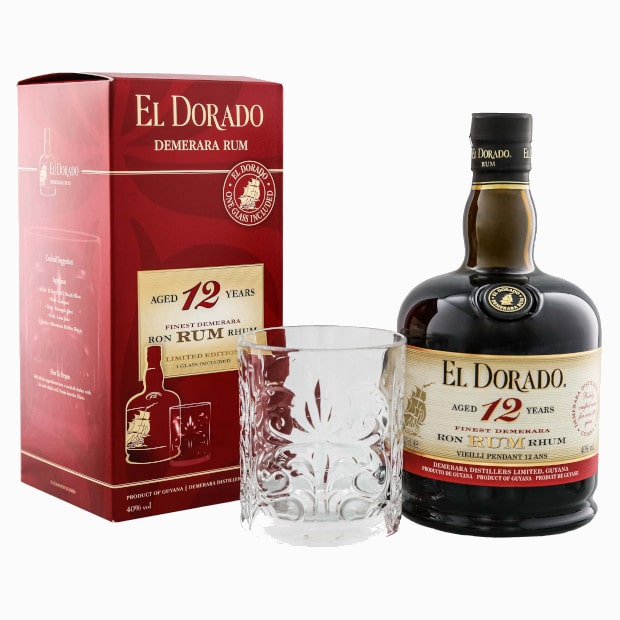 El Dorado 12 YO mit Glas 40% Vol. 0,7l