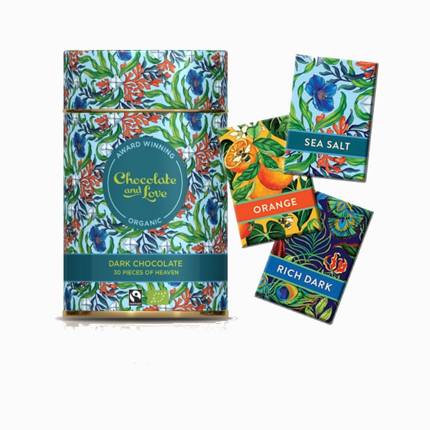 Dunkle Schokolade - Sea Salt Geschenkdose 165g  (30 x 5,5g) Napolitains