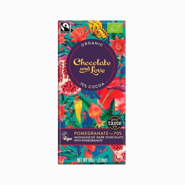 Dunkle Schokolade - 70% Cocoa Pomegranate 80g