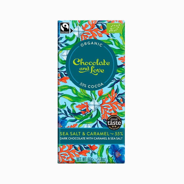 Dunkle Schokolade - 55% Cocoa Sea Salt & Caramel 80g